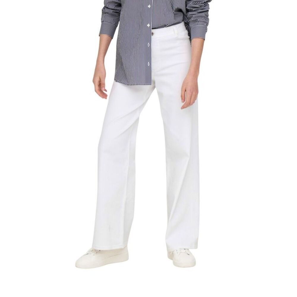 Jacqueline De Yong White Cotton Flared Women's Pants